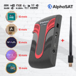 Alphasat-1100HD + Clé Wifi + Abonnements Gratuits